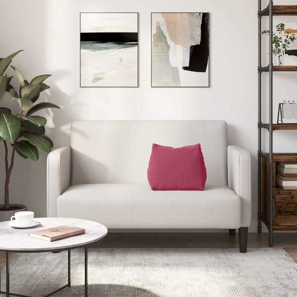 vidaXL Coj&iacute;n de Espalda Rojo vino 45 x 20 x 35 cm Tela de pana