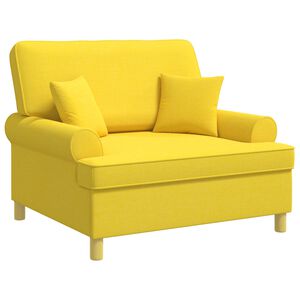 vidaXL Sill&oacute;n con cojines Amarillo Claro Tela
