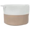 vidaXL Cesta para ropa sucia algod&oacute;n marr&oacute;n y blanco &Oslash;55x36 cm