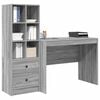 vidaXL Escritorio con caj&oacute;n 2 pcs Gris Sonoma