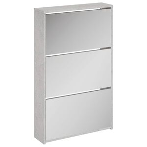 vidaXL Zapatero y espejo 3 niveles gris hormig&oacute;n 63x17x102,5 cm