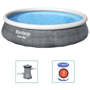 Bestway Piscina hinchable Fast Set con bomba 396x84 cm