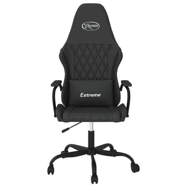 vidaXL Silla gaming cuero sint&eacute;tico negro