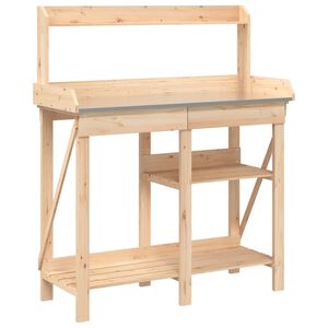 vidaXL Banco para macetas con estantes de madera maciza de abeto