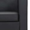 vidaXL Conjunto de sof&aacute;s de 2 y 3 plazas y sill&oacute;n de cuero artificial negro