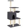 vidaXL Rascador para gatos con postes de sisal gris oscuro 131 cm