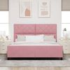 vidaXL Cama tipo Box Spring con cabecera Rosa 180 x 200 cm Terciopelo