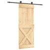 vidaXL Puerta Corredera 80 x 210 cm Natural y negro