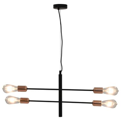 vidaXL Lámparas de techo con bombillas filamento 2 W negro y cobre E27