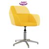 vidaXL Silla de oficina giratoria de tela amarillo claro