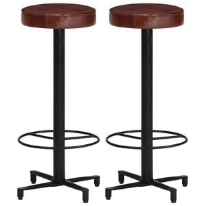 vidaXL Taburetes de barra de cocina 2 unidades cuero aut&eacute;ntico 76 cm