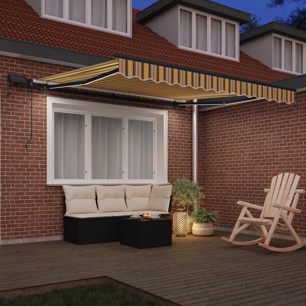 vidaXL Toldo Retr&aacute;ctil Manual Multicolor 350 x 250 cm tela