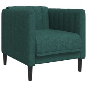 vidaXL Sill&oacute;n de tela verde oscuro