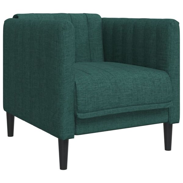 vidaXL Sill&oacute;n de tela verde oscuro