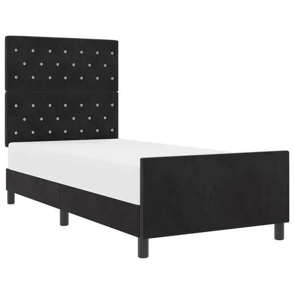 vidaXL Cama tipo Box Spring con cabecera Negro 100 x 200 cm Terciopelo