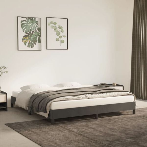 vidaXL Estructura de cama sin colchón terciopelo gris oscuro 180x200cm