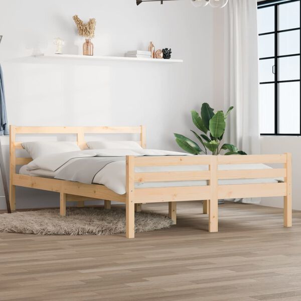 vidaXL Estructura de cama sin colch&oacute;n madera maciza 160x200 cm