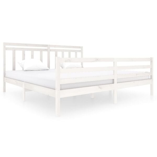 vidaXL Estructura de cama madera maciza blanca 200x200 cm