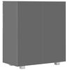 vidaXL Aparador de aglomerado gris brillante 71x35x80 cm