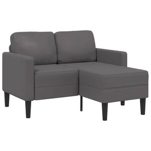 vidaXL Sof&aacute; de 2 plazas con chaise longue en forma de L, color gris, 125 cm, piel sint&eacute;tica