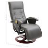 vidaXL Sillón de masaje de cuero artificial gris
