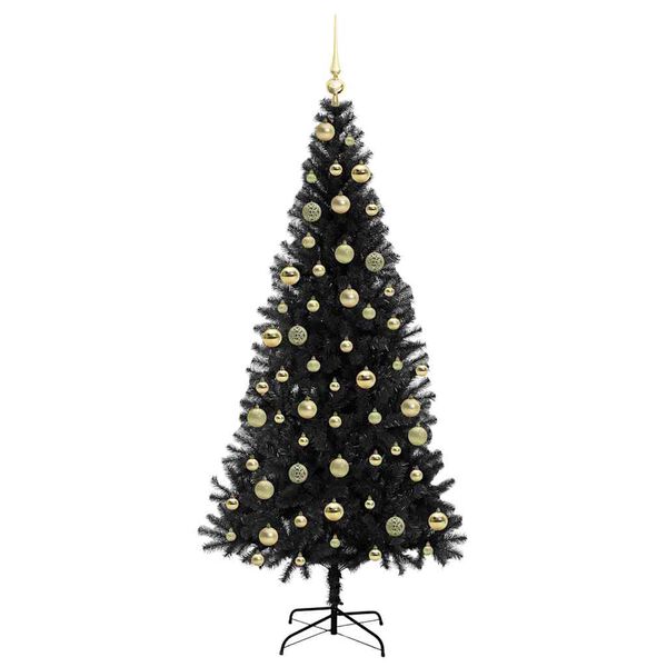 vidaXL &Aacute;rbol de Navidad con 300 LED con soporte Negro 210 cm PVC
