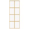 vidaXL Puerta corredera dorada de vidrio ESG transparente y aluminio