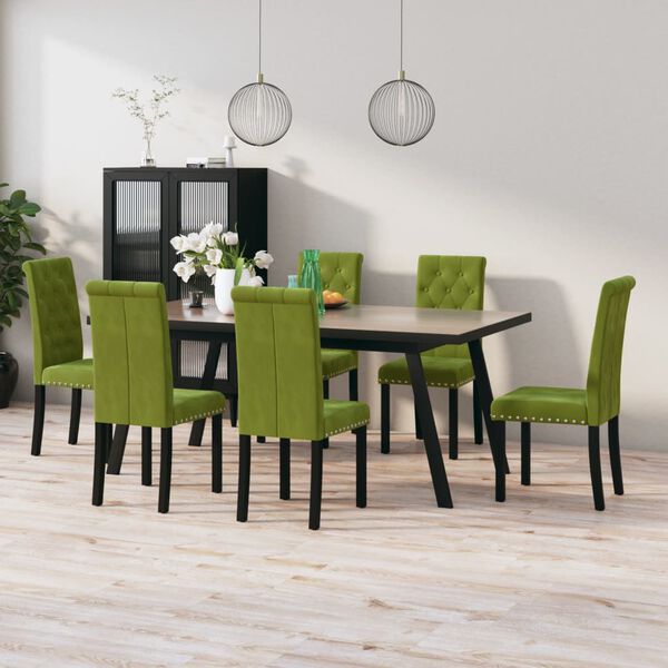 vidaXL Sillas de comedor 6 unidades terciopelo verde claro