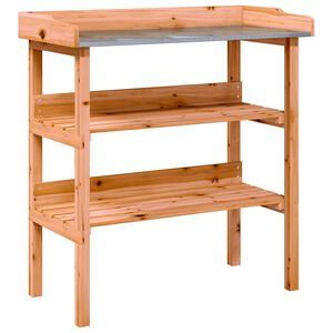 vidaXL Mesa para plantas con estantes madera abeto marr&oacute;n 78x38x82,5cm