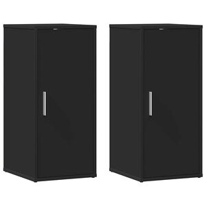 vidaXL Zapateros 2 uds madera contrachapada negro 32x35x70 cm