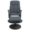 vidaXL Sill&oacute;n reclinable masaje con reposapi&eacute;s terciopelo gris oscuro