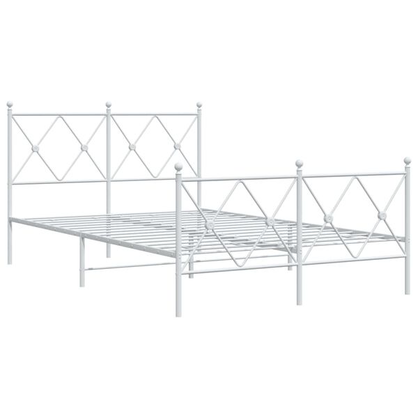 vidaXL Estructura cama sin colch&oacute;n con estribo metal blanco 120x200 cm