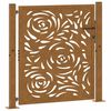 vidaXL Puerta de jard&iacute;n 100x100 cm de acero corten con dise&ntilde;o de llamas