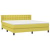 vidaXL Cama box spring con colch&oacute;n tela verde 160x200 cm
