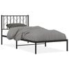 vidaXL Estructura cama sin colch&oacute;n con cabecero metal negro 90x200 cm