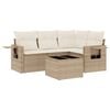 vidaXL Juego de sof&aacute;s jard&iacute;n con cojines 5 pzas rat&aacute;n sint&eacute;tico beige