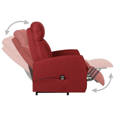 vidaXL Sillón reclinable de pie de tela rojo tinto