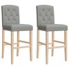 vidaXL Taburetes altos 2 uds madera maciza de caucho y tela