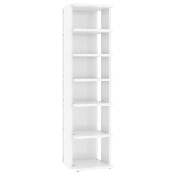 vidaXL Muebles zapateros 2 unidades blanco brillante 27,5x27x102 cm