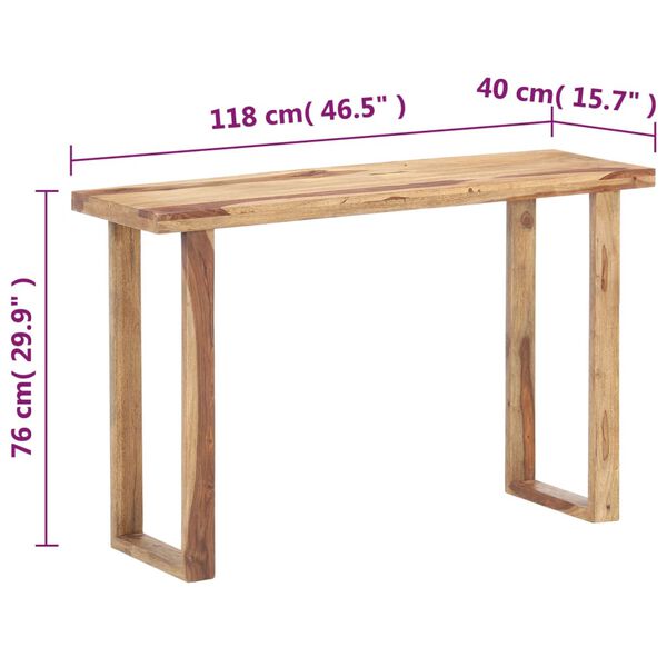 vidaXL Mesa consola de madera maciza de acacia 118x40x76 cm
