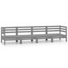vidaXL Juego de muebles de jard&iacute;n 4 piezas madera maciza de pino gris