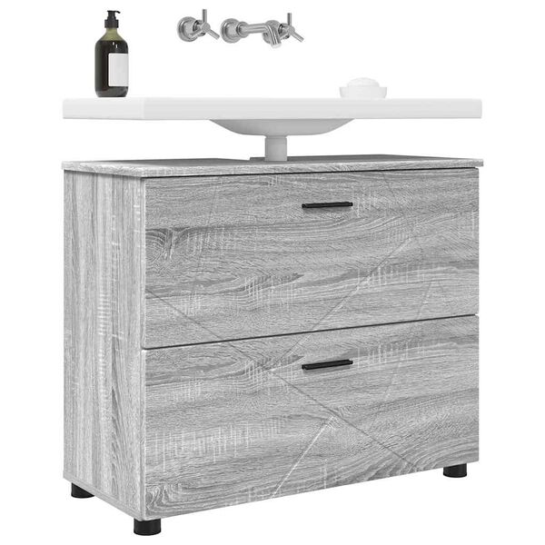 vidaXL Gabinete de Baño con cajón Gris Sonoma 76,5 x 35 x 64 cm