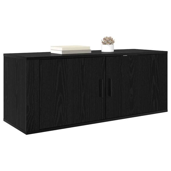 vidaXL Mueble para TV montado en la pared Roble Negro