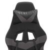 vidaXL Silla gaming giratoria y reposapi&eacute;s cuero sint&eacute;tico negro gris