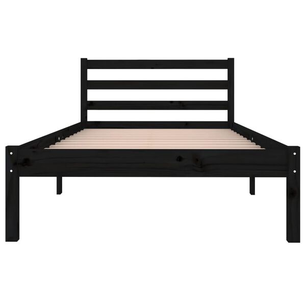 vidaXL Estructura de cama sin colchón madera de pino negro 90x200 cm