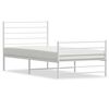 vidaXL Estructura cama sin colch&oacute;n con estribo metal blanco 90x190 cm