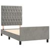 vidaXL Estructura de cama sin colch&oacute;n terciopelo gris claro 90x200 cm