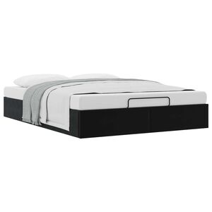 vidaXL Estructura de Cama Ottoman Negro 153 x 203 cm Terciopelo