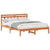 vidaXL Estructura de cama Marr&oacute;n 160 x 200 cm Madera de pino macizo