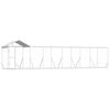 vidaXL Perrera de exterior con techo acero galvanizado plata 10x2x2,5m
